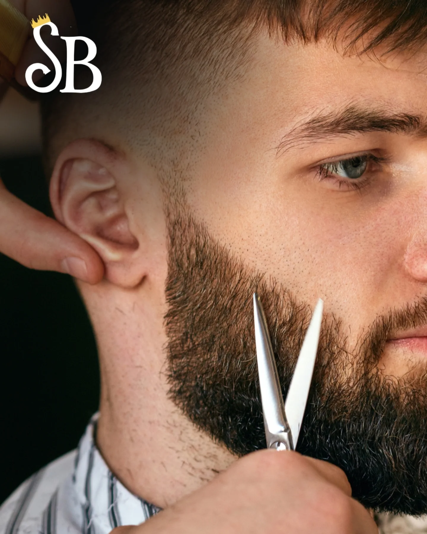 Imagem conceitual de acabamento de barba com tesoura